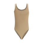 Beige Cotton Bodysuit