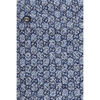 Blue Cotton Mini Skirt