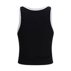 Schwarze Baumwoll-Tanktops