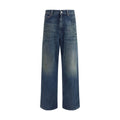 Blaue Jeans mit geradem Bein aus Baumwolle