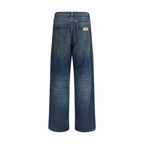 Blaue Jeans mit geradem Bein aus Baumwolle