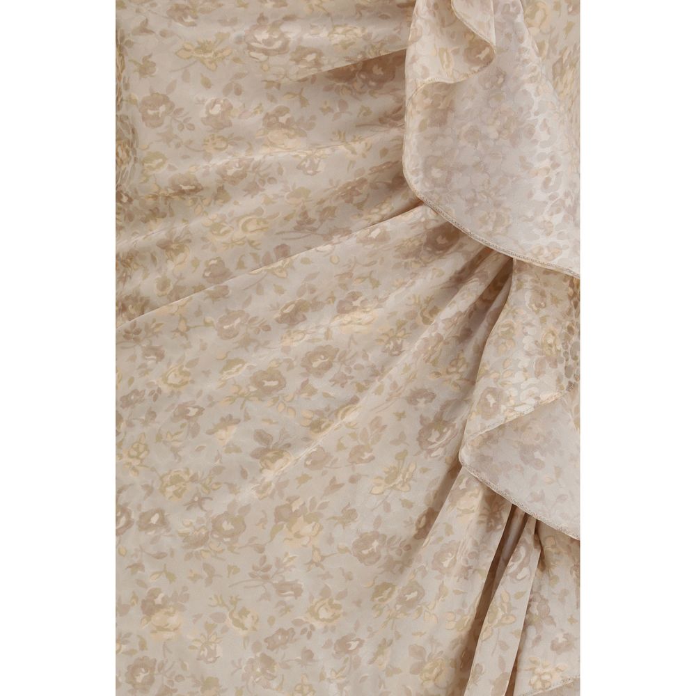 Beiges Freizeitkleid aus Seide
