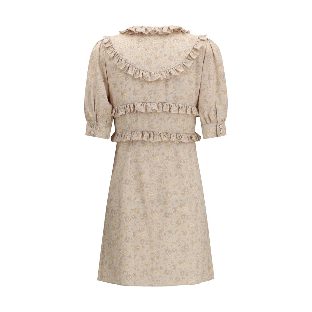 Beiges Seidenkleid für die Freizeit