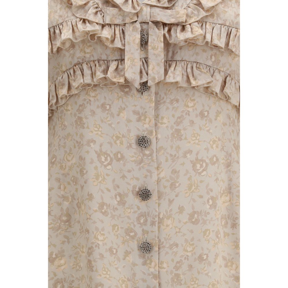 Beiges Seidenkleid für die Freizeit