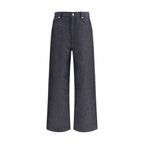 Blaue Leinenjeans im Relaxed Fit