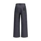 Blaue Leinenjeans im Relaxed Fit