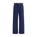 Blaue Baumwoll-Jeans mit geradem Bein