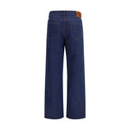 Blaue Baumwoll-Jeans mit geradem Bein