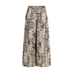 Multicolor Cotton Casual Pants