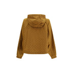 Beige Nylon-Shell-Jacke