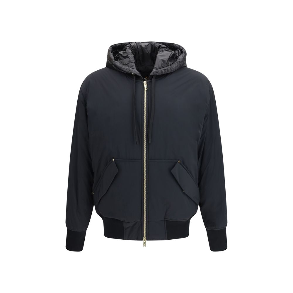 Bomberjacke aus schwarzem Nylon