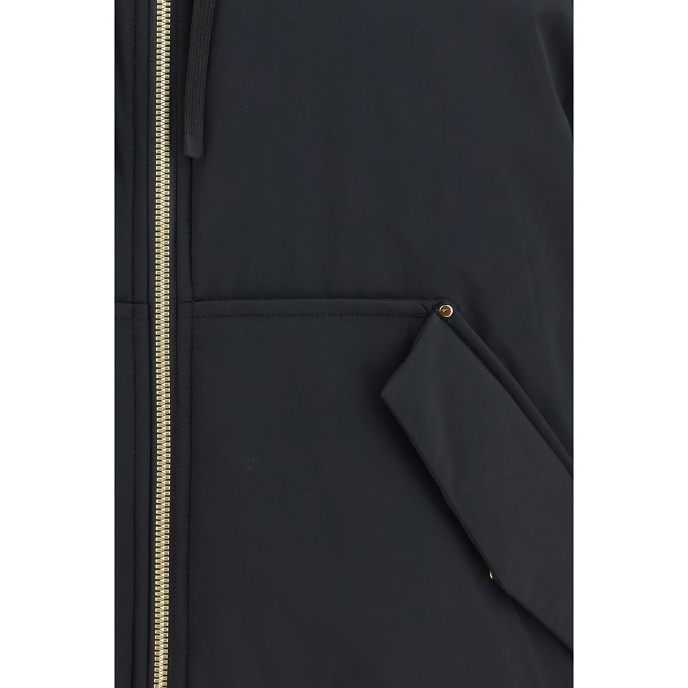 Bomberjacke aus schwarzem Nylon