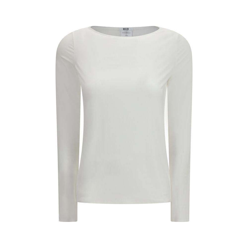 Weißes Modal-Langarmshirt
