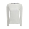 Weißes Modal-Langarmshirt