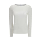 Weißes Modal-Langarmshirt