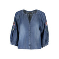 Damenhemd aus blauem Lyocell