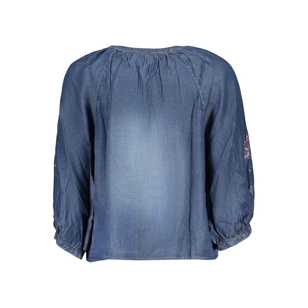 Damenhemd aus blauem Lyocell