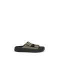 Bicolor-Sandalen aus Kalbsleder (Bos Taurus)