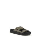 Bicolor-Sandalen aus Kalbsleder (Bos Taurus)