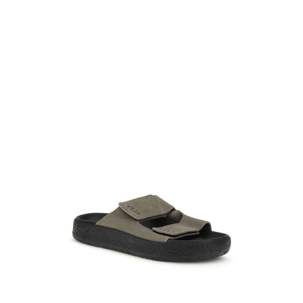 Bicolor-Sandalen aus Kalbsleder (Bos Taurus)