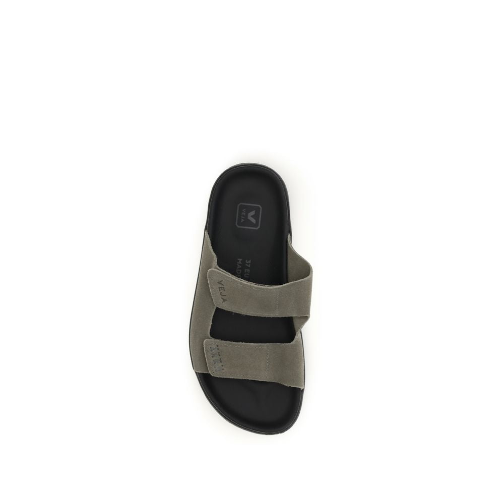 Bicolor-Sandalen aus Kalbsleder (Bos Taurus)