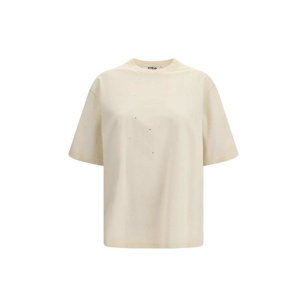 Beiges Baumwoll-T-Shirt