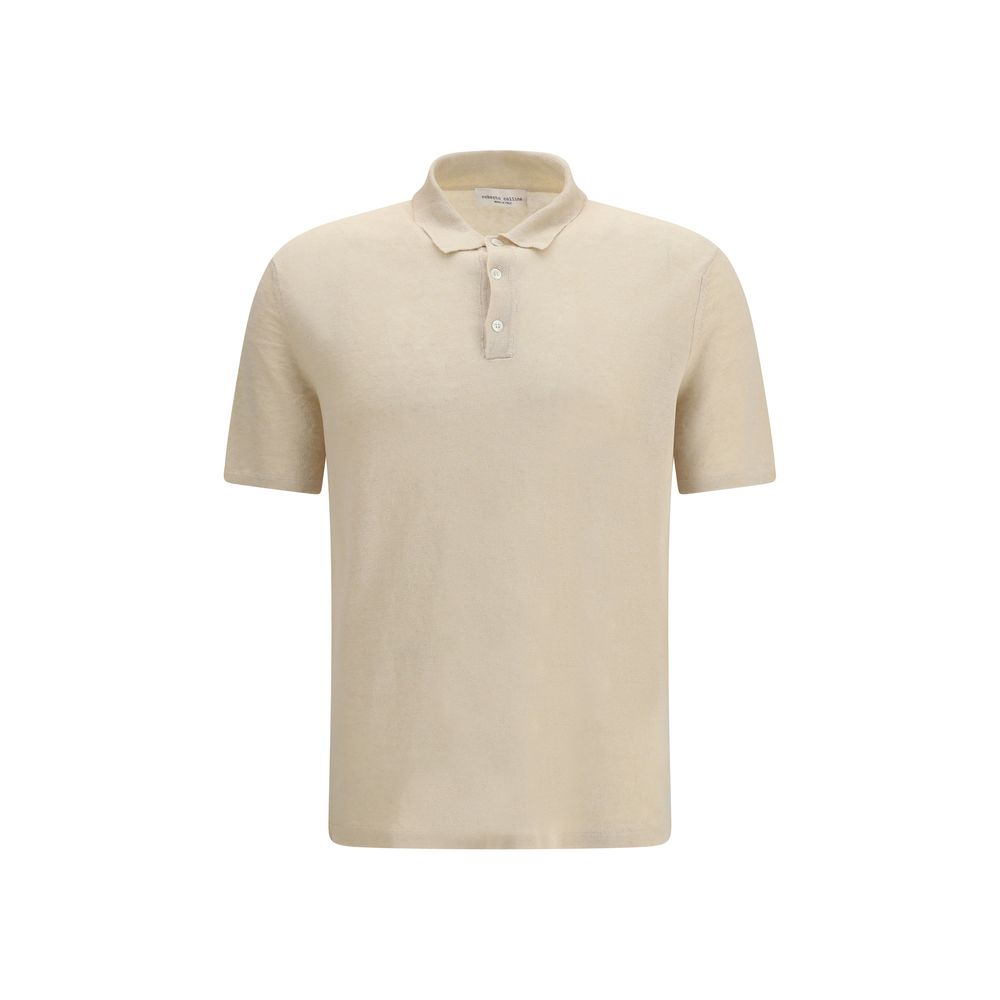 Camicia Polo in Lino Beige
