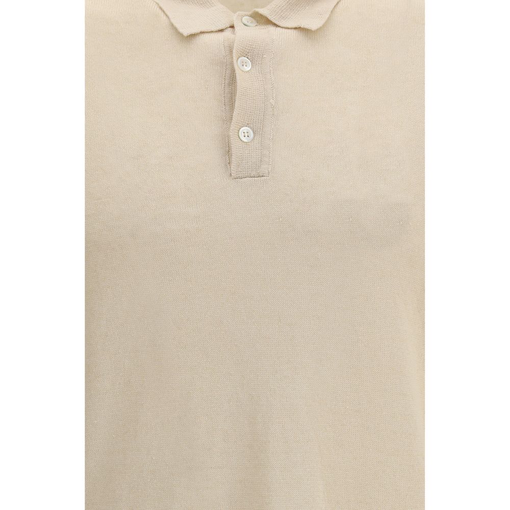 Camicia Polo in Lino Beige