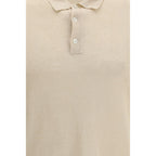 Camicia Polo in Lino Beige