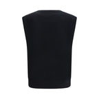 Black Elastane Sleeveles Sweater