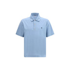 Blaues Baumwoll-Poloshirt