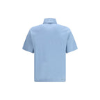 Blaues Baumwoll-Poloshirt