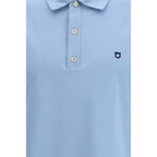Blaues Baumwoll-Poloshirt