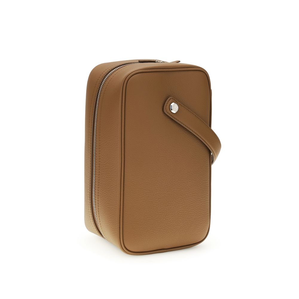 Handtasche aus braunem Kalbsleder vom Hausrind