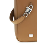 Handtasche aus braunem Kalbsleder vom Hausrind
