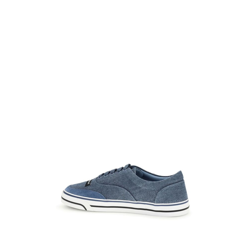 Blaue Leinen-Low-Top-Sneaker