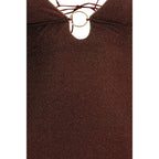 Brown Polyamide Casual Dress