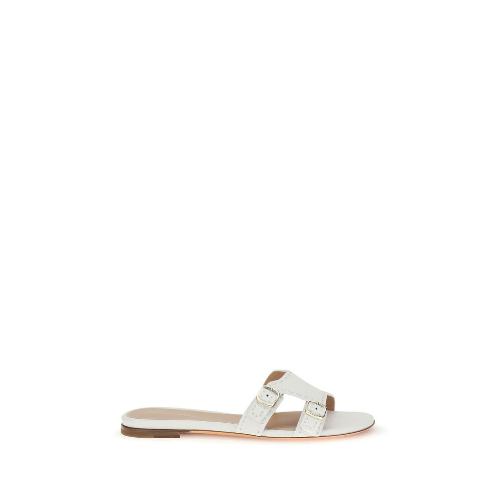 Weiße Kalbsleder-Sandalen (Bos Taurus)