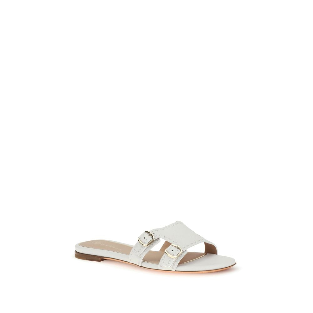 Weiße Kalbsleder-Sandalen (Bos Taurus)