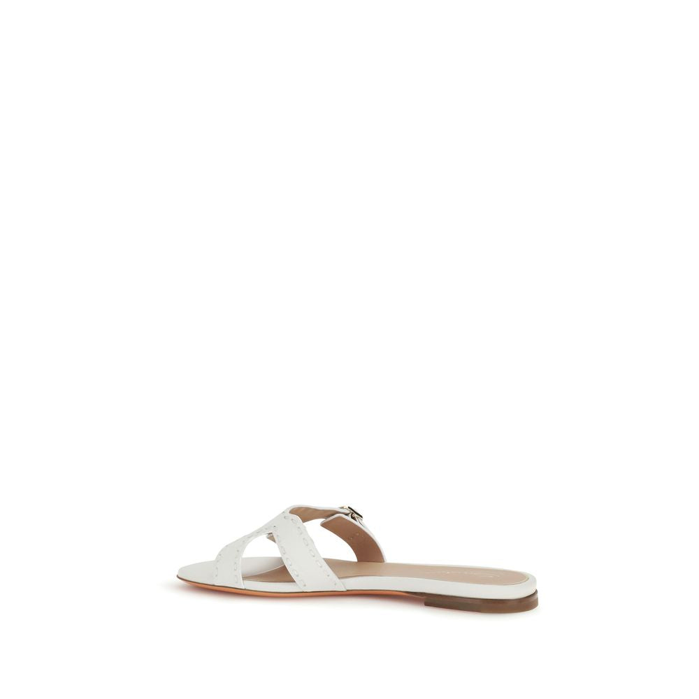 Weiße Kalbsleder-Sandalen (Bos Taurus)