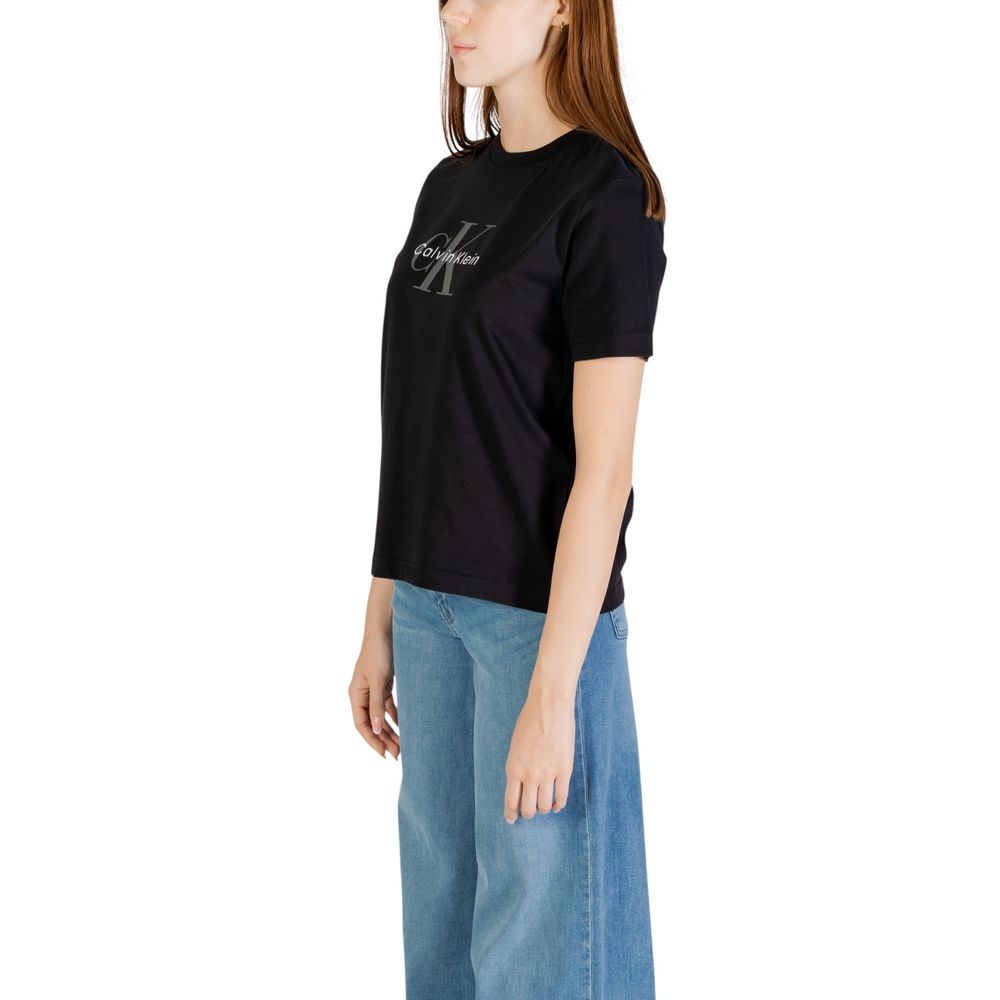 Schwarzes Baumwoll-T-Shirt