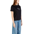 Schwarzes Baumwoll-T-Shirt