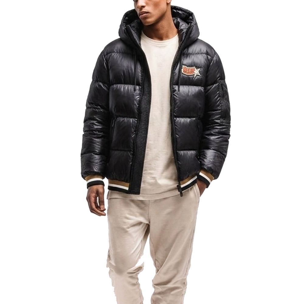 Bomberjacke aus schwarzem Polyamid