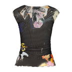 Schwarzes Polyester Damen Tanktop