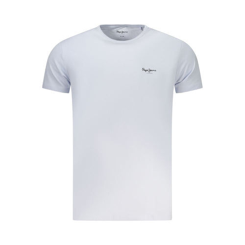 Light Blue Cotton Men T-Shirt