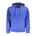 Blue Cotton Men Hoodie