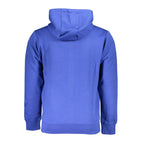 Blue Cotton Men Hoodie