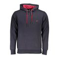 Blue Cotton Men Hoodie