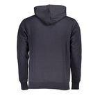 Blue Cotton Men Hoodie