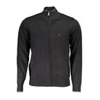 Black Viscose Men Cardigan